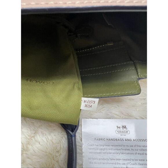 COACH SWAGGER Satchel Colorblock Leather Blue/Tan 36154 $550 - Picture 8 of 9